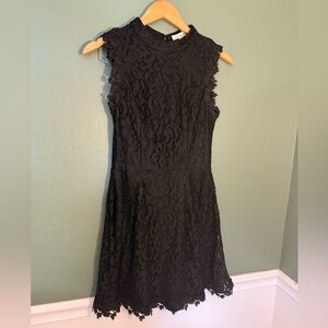 Francesca’s Black Lace Sleeveless Mini Dress Medium